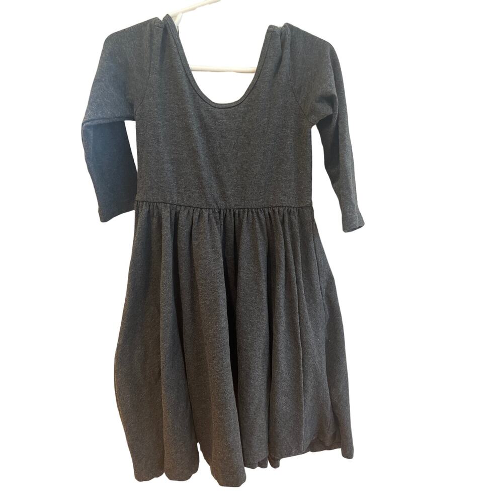 Alice + Ames 6 Twirl Dress Charcoal Long Sleeve
